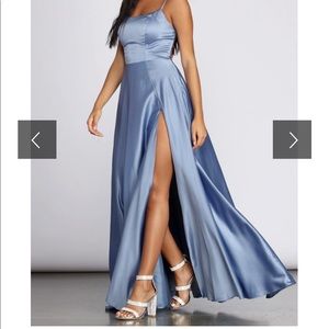 Blue floor length ball gown size 9